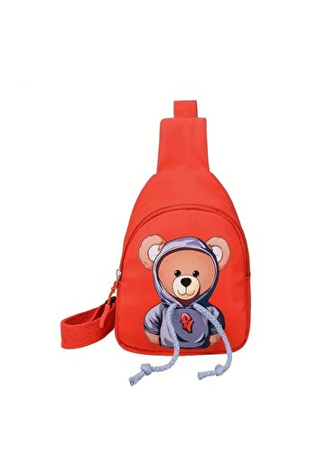 LADİJİTAL BASKI ÇÖZÜMLERİ Colorful Children's Shoulder Bag, Cute Cartoon Bear Chest Bag, Mini Size