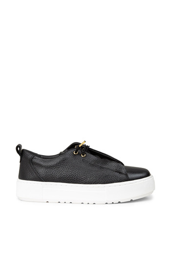 Deery Women's Black Genuine Leather Sneaker Shoes