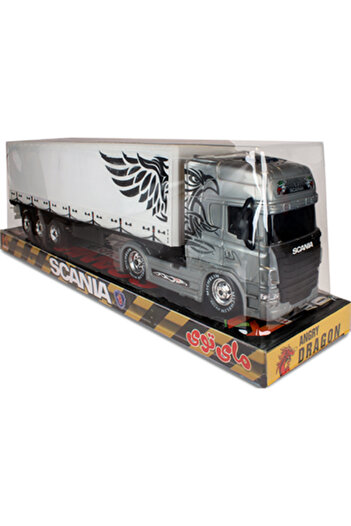 MYTOY Scania, Volvo Model Oyuncak Tır – 46 cm Uzunluk, Hareketli Dorse, 12 Tekerlekli Konteyner Tır