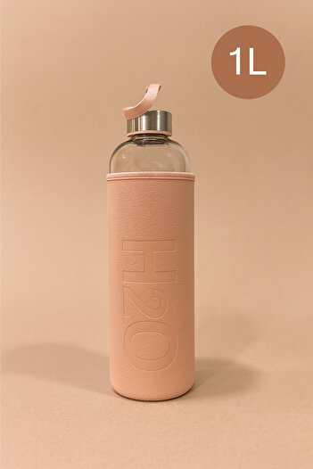 Fhilli H2O Leather Covered Glass Flask 1000 ml