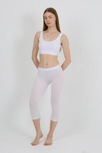 SENFONİ Women's Bamboo Non-Marking Capri Leggings – Breathable, Anti-Sweat, Sports – Pilates – Yoga and Everyday
