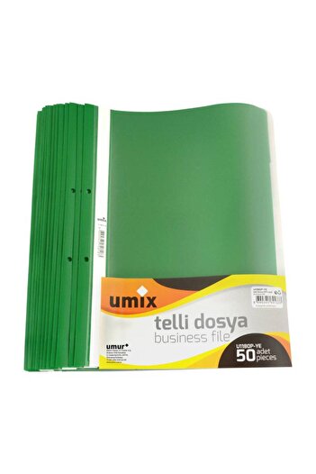 Umix A4 plastic folder with rails and perforations, green, 50 pcs/set