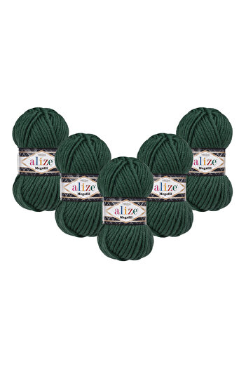 Alize Superlana Megafil 5-pack – Φθινοπωρινή/Χειμερινή Συλλογή Χοντρό Πλεκτό Κλωστή 100gr 55m - 426 Σκούρο Πράσινο