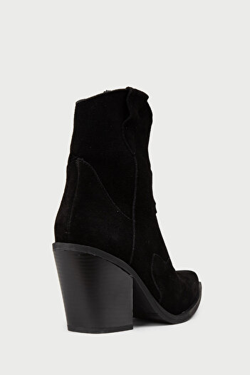Deery Women's Genuine Suede Black Western Boots