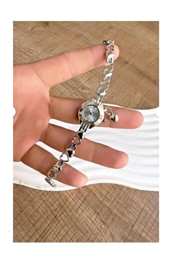 SPECTRUM PREMİUM Spectrum Mini Minimal Case Heart Detailed Metal Cord Women's Wristwatch