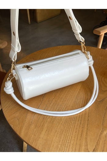 Lunova White Women's Cylinder Model Hand and Shoulder Bag