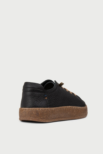 Deery Women's Genuine Leather Black Sneaker Shoes