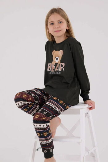 Arnetta Mother & daughter pajama set (sold separately), 100% cotton, no pockets, crew neck, bear design