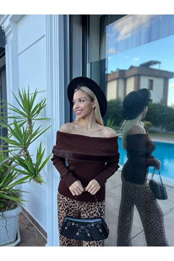 For Angels Ruffled Fur Madonna Sweater