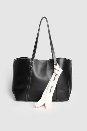 La La'Graccio Paris Lagraccio Paris Women's Fashion Rivina Multi-Compartment Large Shoulder Bag Black
