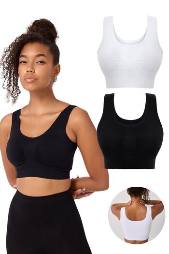FOREVER MORE 2-Piece Women's Seamless Thick Strap Flexible Padded Bustier