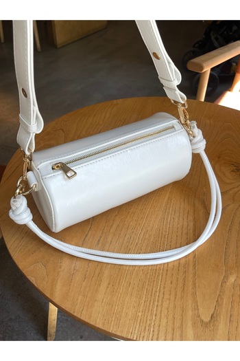 Lunova White Women's Cylinder Model Hand and Shoulder Bag