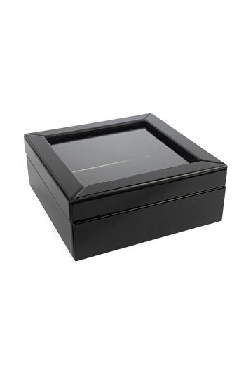 Mikasa Moor Black Glass Window Decorative Box 26X26X10Cm