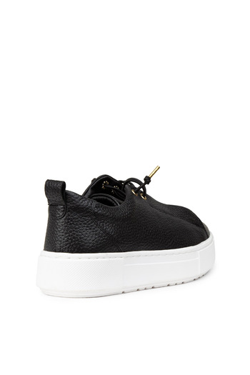 Deery Women's Black Genuine Leather Sneaker Shoes