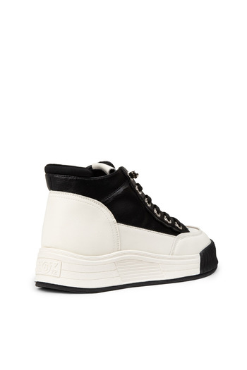 Deery Women's Genuine Leather Black High Top Sneaker Shoes