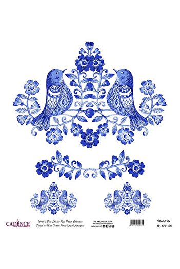 Cadence Blue Shades of the World Rice Decoupage Paper - K-019