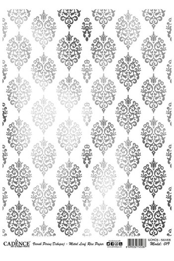 Cadence Silver Leaf Brass Decoapaj Paper - Model 19