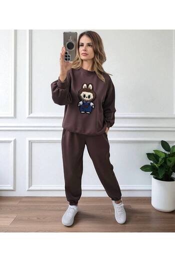 MAXORA SHOP Loose-fitting viscose suit with playful print La Bubu-style