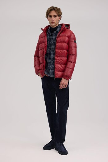 Jakamen Red Regular Fit Hooded Puffer Winter Coat
