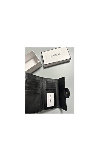 Guess CARTHAGE SLG SLIM CLUTCH Kadın Küçük Deri Eşyaları Siyah Cüzdan SFLG9165510
