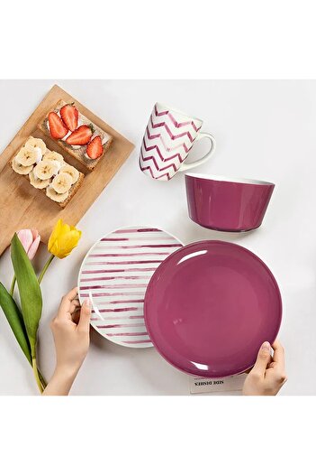 ORIAN Dinner set 8 pieces purple