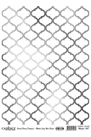 Cadence Silver Leaf Brass Decoapaj Paper - Model 18