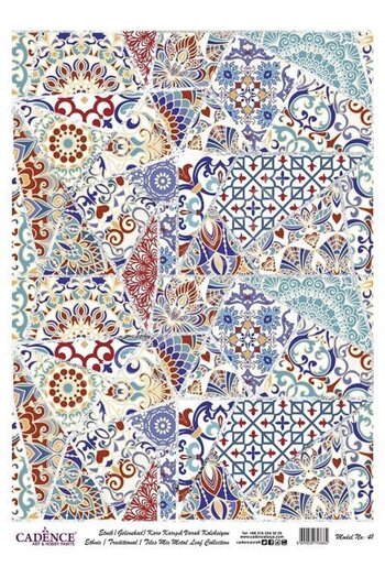 Cadence Patterned Silver Foil Rice Decoapaj Paper - Model 041