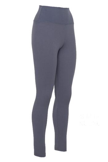 Queenchic Women's Comfortable High Waist Ribbed Anthracite Leggings - Anthracite - Bynvadyhnaomivctayt179-Ant