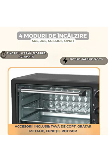 STBON Electric oven 48L, 2600W, multifunctional with rotisserie