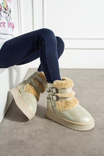 CCWAY AYAKKABI Double Buckle Thick Sole Children's Boots Sultan