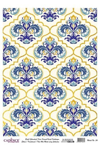 Cadence Patterned Gold Foil Brass Decorative Paper - Model 034
