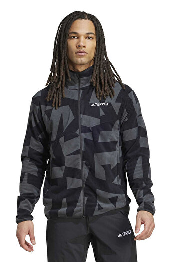 adidas Men's Sweatshirt Terrex Multi Printed Full-Zip Fleece Jacket Jy4814