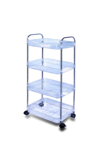 ALSAHA Transparent Plastic Storage Basket 4 Tier Multi-Purpose