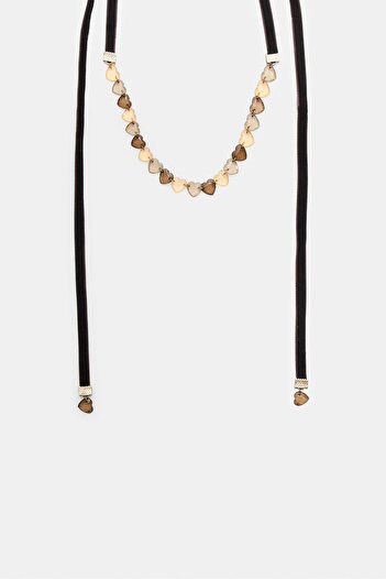 Stradivarius Velvet choker with hearts
