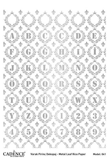 Cadence Silver Leaf Brass Decoapaj Paper - Model 41