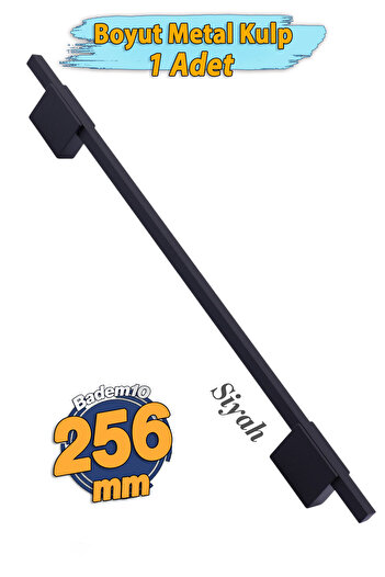 Badem10 Size Black Metal 256 mm Long Cabinet Handles Kitchen Drawer Handle Lid Handle Furniture Handle Accessory