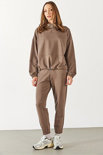 VENA Norah Relaxed Fit Sweatpants-Mink