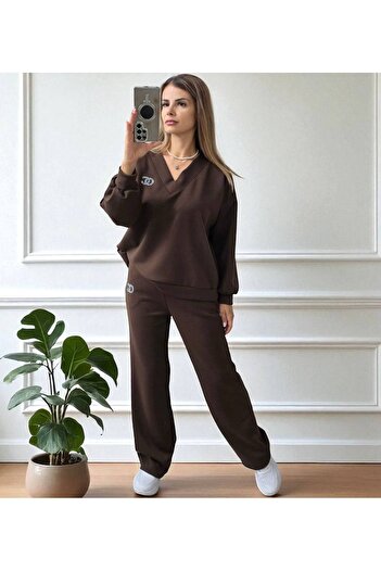 MAXORA SHOP Fine viscose suit with anchor and shiny rhinestone detail