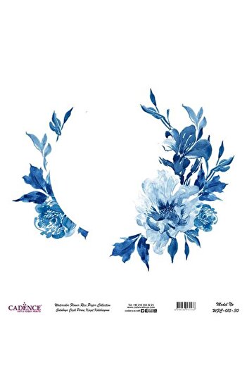Cadence Watercolor Flower Rice Decoupage Paper - Wfc-015