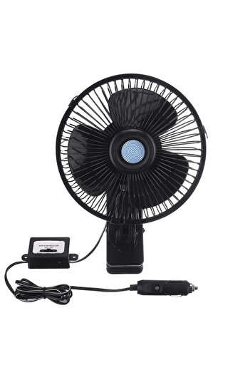 zola Ventilator auto aer rece, 12V, cablu 1.2 m, prindere clips, 2 viteze, unghi reglabil, negru