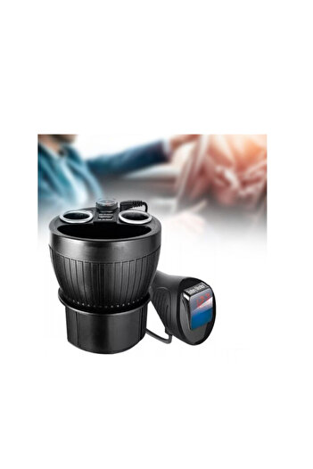 zola Adaptor priza auto cu fire, 2 prize 120W, 2 USB, contor LTC, busola, cablu 90 cm, negru