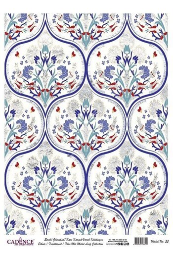 Cadence Patterned Silver Foil Rice Decoapaj Paper - Model 035