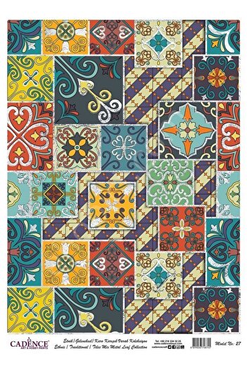Cadence Patterned Silver Foil Rice Decoapaj Paper - Model 027