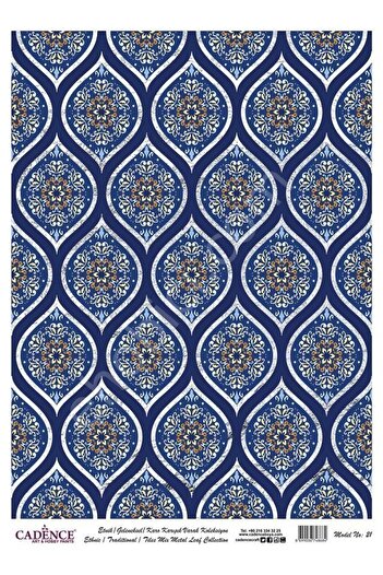 Cadence Patterned Silver Foil Rice Decoapaj Paper - Model 021