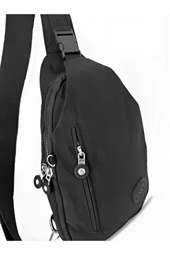 CCWAY AYAKKABI Women's Water Resistant Crinkle Fabric Crossbody Casual Bag Black