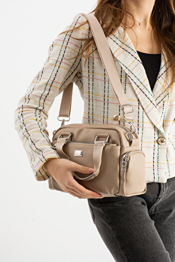 Sanmorris Women's Multi-Compartment Adjustable Crossbody Strap Sand Mat Hand and Shoulder Bag