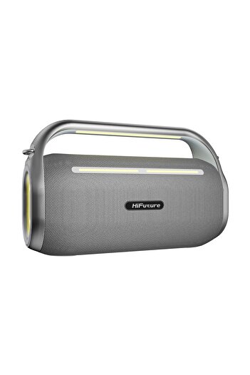 HiFuture MusicBox 100 Powerful Wireless Bluetooth Speaker with 2 Microphones, Silver
