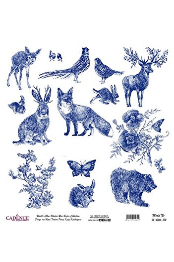 Cadence Blue Shades of the World Rice Decoupage Paper - K-006