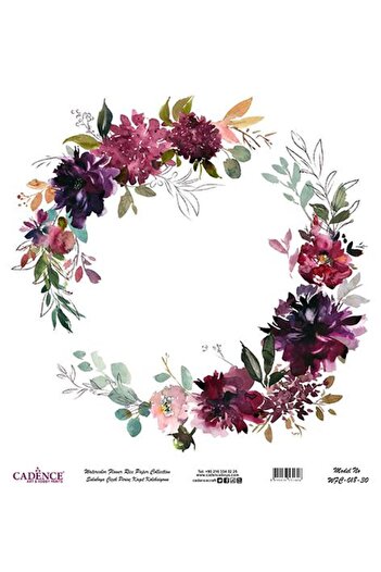 Cadence Watercolor Flower Rice Decoupage Paper - Wfc-018