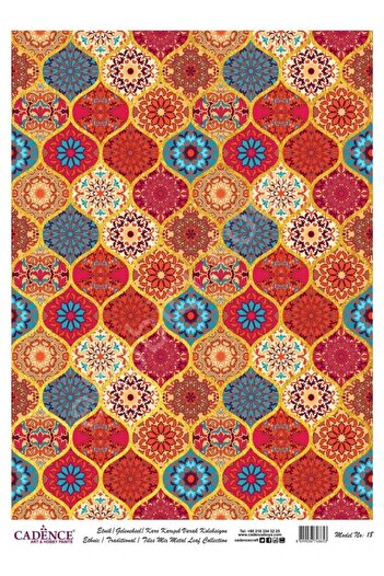 Cadence Patterned Gold Leaf Brass Decorative Paper - Model 018